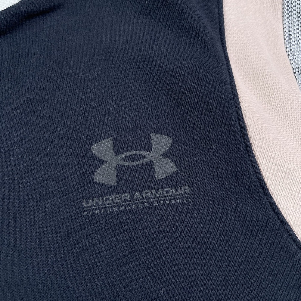 Under Armour‎ Jacket Mens XL Black Rival Fleece Amp Varsity Bomber Snap Front - Picture 3 of 14